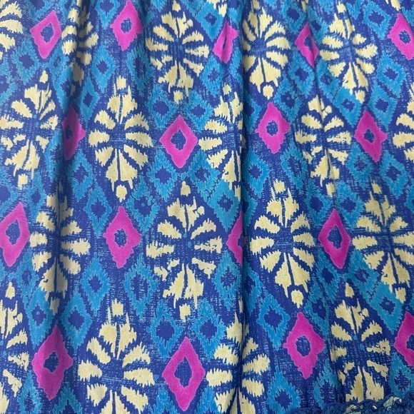 Free People Blue Batik Silk Ruffle Midi Skirt XS - Picture 4 of 11